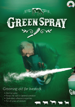Green Spray is an antibiotic-free topical dermal spray for all livestock to mantain the skin integrity.